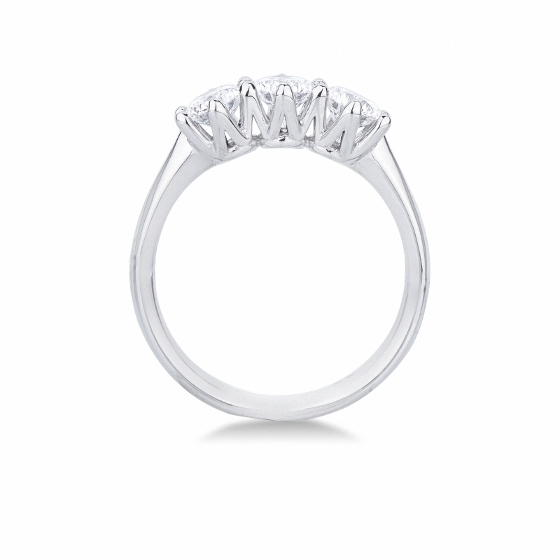 Bague en or blanc 18 carats avec 3 diamants CT 1,20