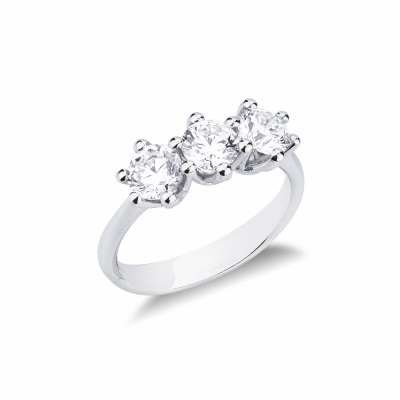 Bague trilogy en or blanc avec trois diamants CT 1,50