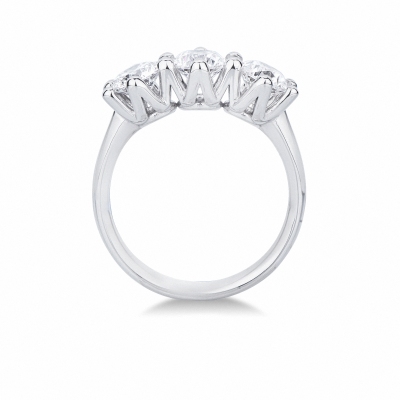 Bague trilogy or blanc 18k avec trois diamants CT 2,10