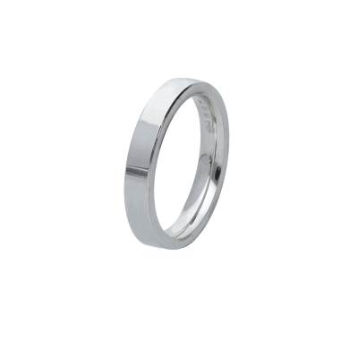 Alliance Unoaerre en or blanc 18 carats, largeur 3,5 mm