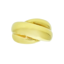Bague large entrelacée en or jaune 750 2