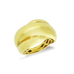 Bague large entrelacée en or jaune 750
