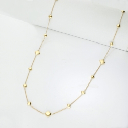 Collier en or jaune 18k avec maillons carrés brillants 90 cm 2