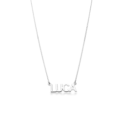 Collier personnalisé avec prénom en or blanc 18k