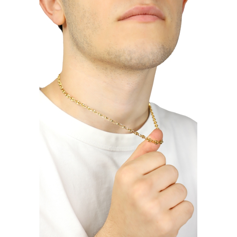 Chaîne grain de café or 18k longueur de 50 cm Chaîne grain de café or 18k longueur de 50 cm