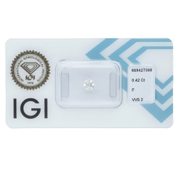 Diamant Certifié IGI   CT 0,42   F  VVS 2