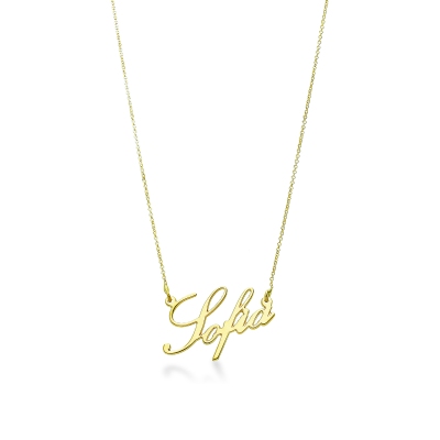 Collier personnalisable en or jaune 18k avec prenom