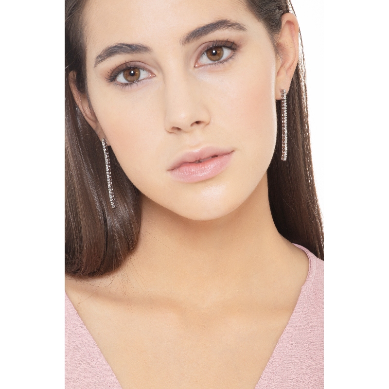 Boucles d'oreilles rivière diamants or blanc 750  Boucles d'oreilles rivière diamants or blanc 750