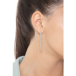 Boucles d'oreilles rivière de diamants en or blanc 18k  2