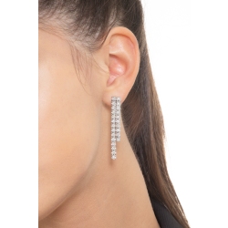 Boucles d'oreilles en or blanc 18k à 2 rangées de diamants  2