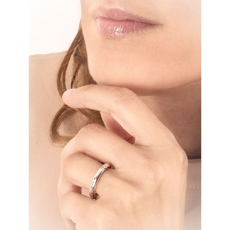 Jonc d'anniversaire en or blanc 18k avec diamants