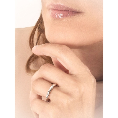 Jonc d'anniversaire en or blanc 18k avec diamants