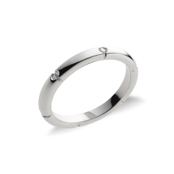 Jonc d'anniversaire en or blanc 18k avec diamants