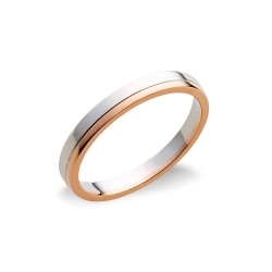 Jonc d' anniversaire en or rose et blanc 18k