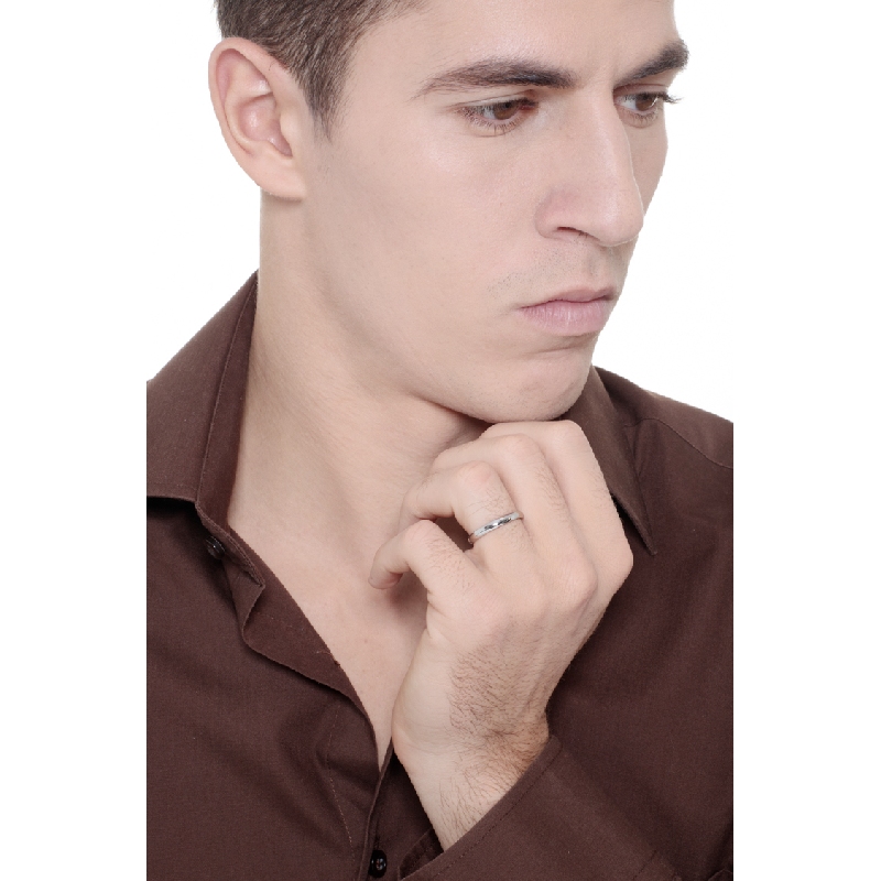 Jonc en or blanc 18k modèle confortable 3 mm