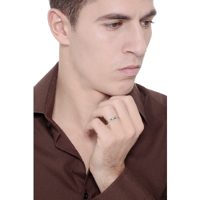 Jonc en or blanc 18k modèle confortable 3 mm