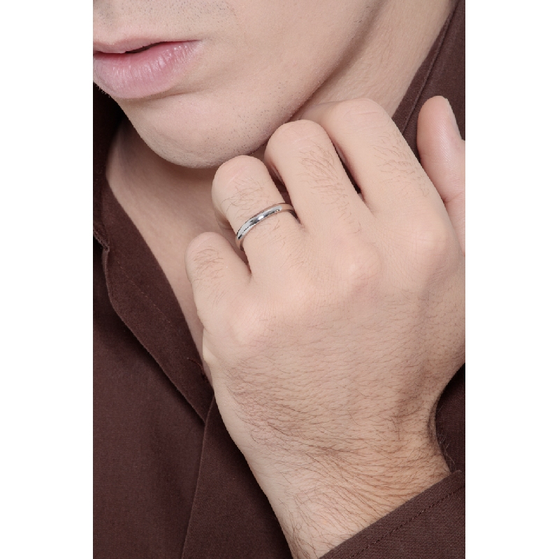 Jonc en or blanc 18k modèle confortable 3 mm