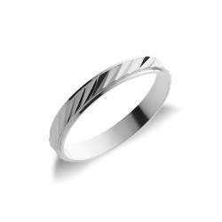 Alliance effet diamantée or blanc 18k