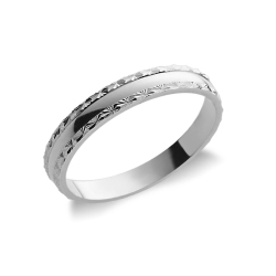 Alliance or blanc 18k bords diamantés
