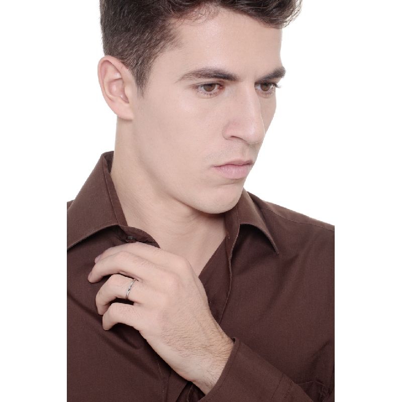 Alliance de mariage demi jonc or blanc 18k