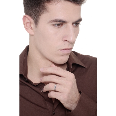 Jonc Femme Homme en or blanc 750 