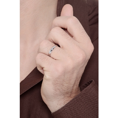 Jonc Femme Homme en or blanc 750 