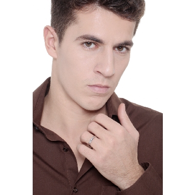 Alliance en or blanc 750