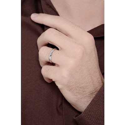 Alliance en or blanc 750