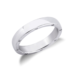 Jonc d'anniversaire en or blanc 750 avec diamants