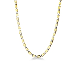 Chaîne à maillons pour hommes or blanc et jaune 18k