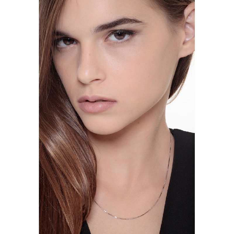 Chaîne vénitienne en or blanc 18k de 45 cm Chaîne vénitienne en or blanc 18k de 45 cm