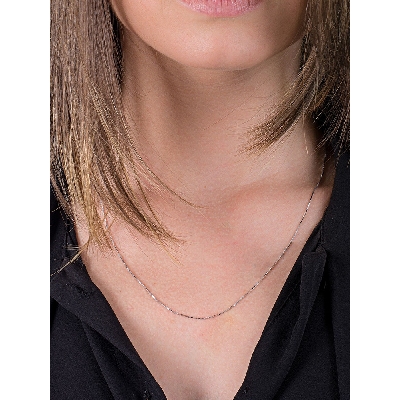 Chaîne en or blanc 18k maille vénitienne 50cm