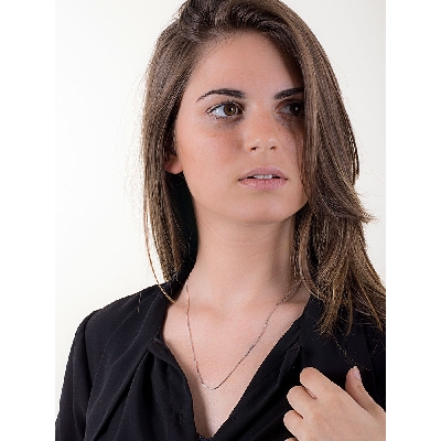 Chaine maille vénitienne en or blanc 18k - 50 cm