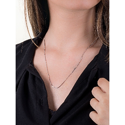 Chaine maille vénitienne en or blanc 18k - 50 cm