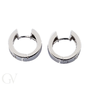 Créoles femme pavés de diamants en or blanc 18k 