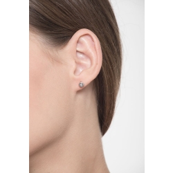 Boucles d'oreilles puce en diamant 0.10 ct or blanc 18k 2