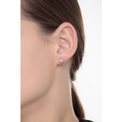 Boucles d'oreilles puce en diamant 0.16 ct or blanc 18k   2