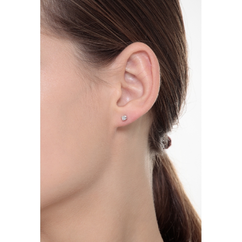 Boucles d'oreilles avec diamants 0.20 ct Femme en or blanc 18k  Boucles d'oreilles avec diamants 0.20 ct Femme en or blanc 18k