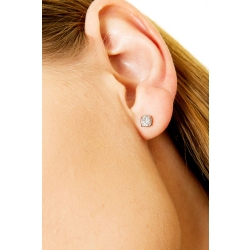 Boucles d'oreilles en or blanc 18k à 4 griffes avec diamants 0.50 ct 2