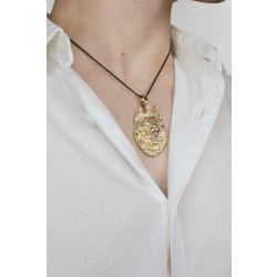 Pendentif Tête Lion Or Jaune 18K  2