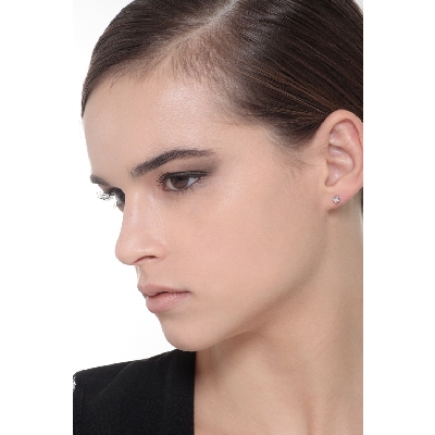 Boucles d'oreilles diamant femme 0.16 ct or blanc 750