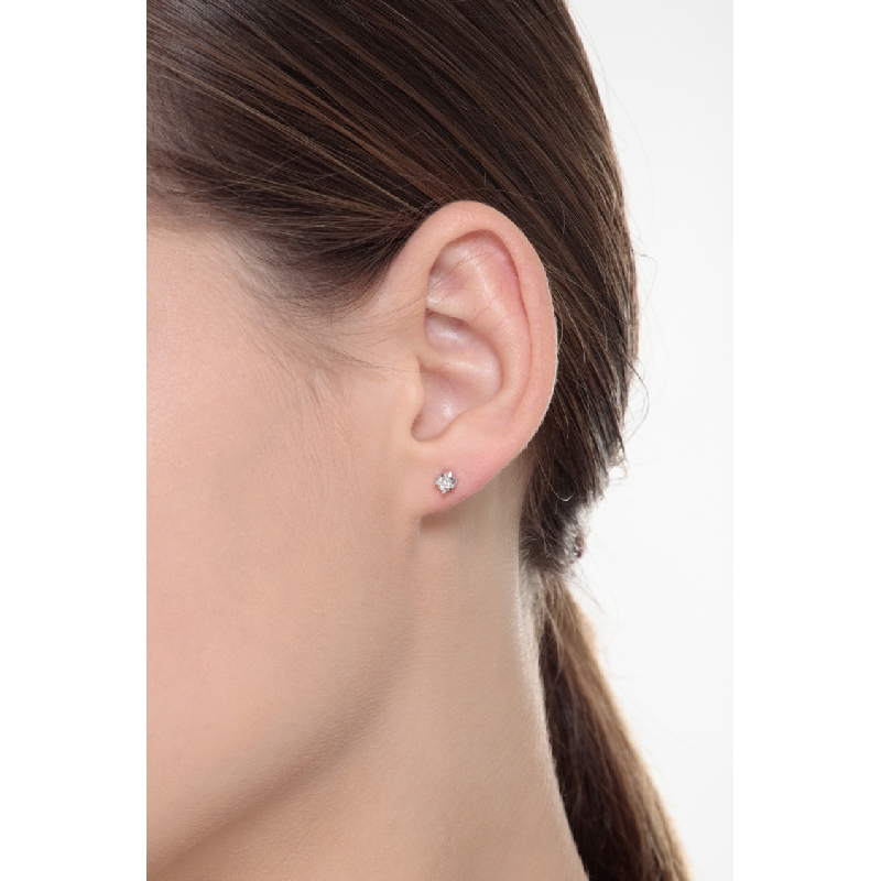 Boucles d'oreilles diamant femme 0.16 ct or blanc 750 Boucles d'oreilles diamant femme 0.16 ct or blanc 750
