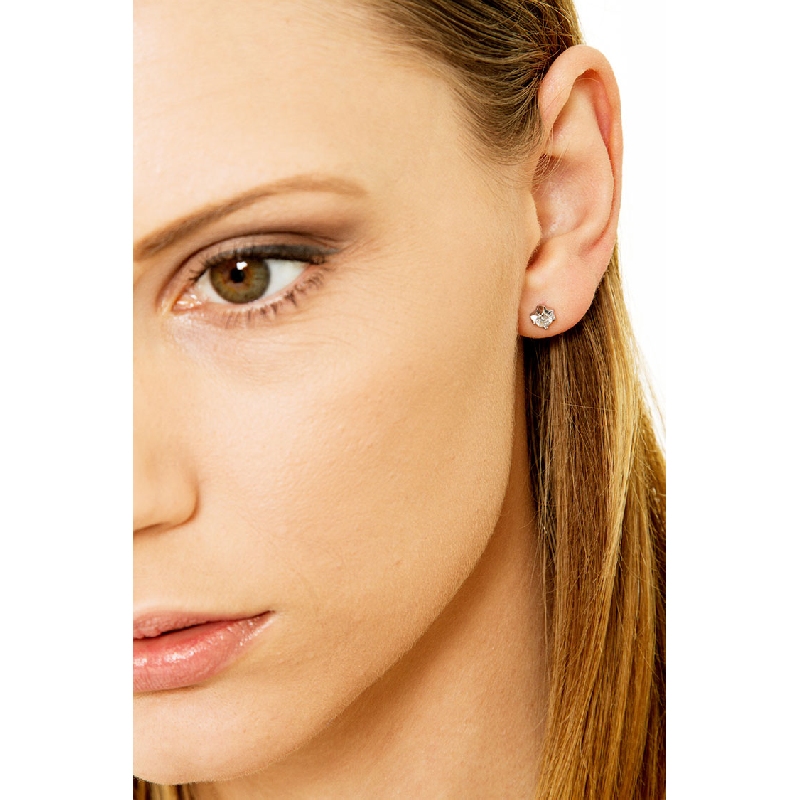 Clous d'oreilles solitaire 6 griffes 0.40 ct or blanc 18k Clous d'oreilles solitaire 6 griffes 0.40 ct or blanc 18k