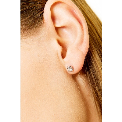 Clous d'oreilles solitaire 6 griffes 0.40 ct or blanc 18k