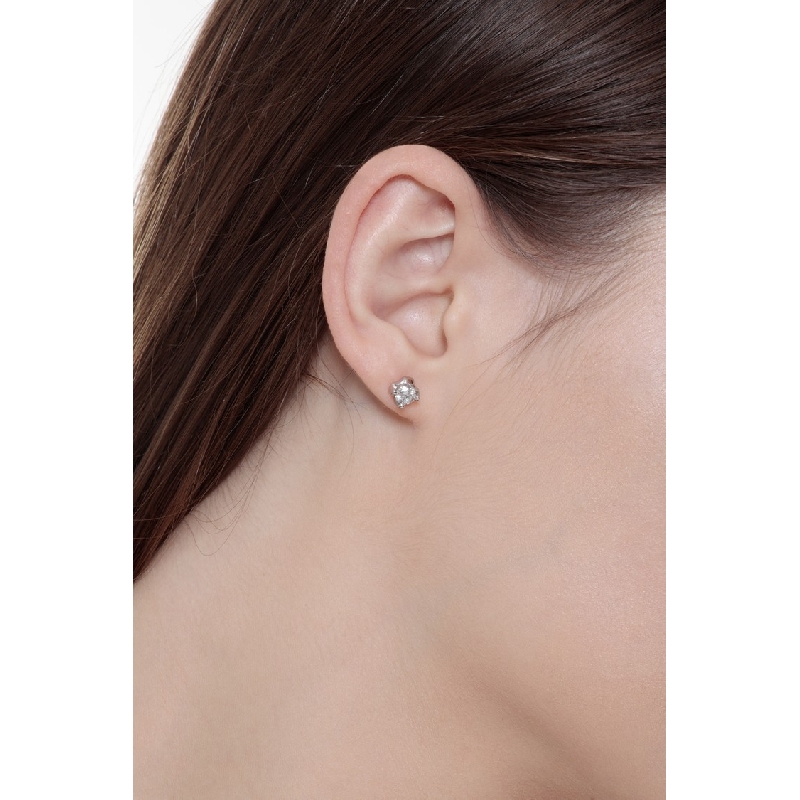 Boucles d'oreilles en or blanc pour femmes avec brillants Boucles d'oreilles en or blanc pour femmes avec brillants