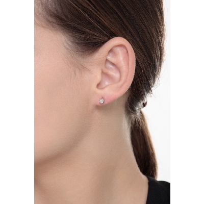 Boucles d'oreilles Femme en or blanc 18k avec diamants 0.20 ct 