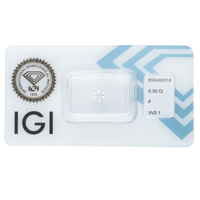 Diamant Certifié IGI  CT  0.30 F VVS1