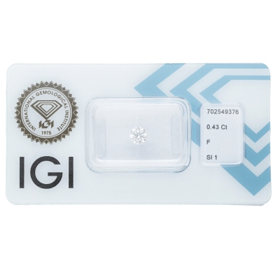 Diamant Certifié IGI 0.43 CT  F SI1 