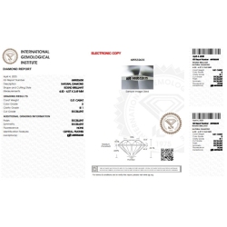 Diamant Certifié IGI  0.31 CT D SI1 2