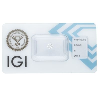 Diamant Certifié IGI 0.30CT E VVS1